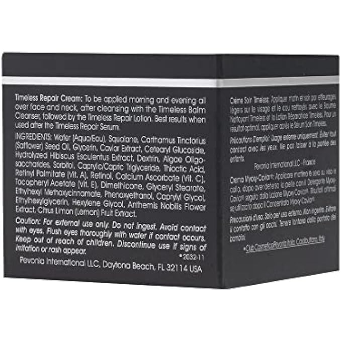 Pevonia TIMELESS REPAIR CREAM - DE-AGING SKIN CREAM FOR FACE AND NECK - MOISTURIZING REPAIR LOTION FOR DEHYDRATED SKIN - PLANT-BASED & CAVIAR FACIAL CREAM FOR WRINKLE REDUCTION - 1.7 OZ CONTAINER - Image 2